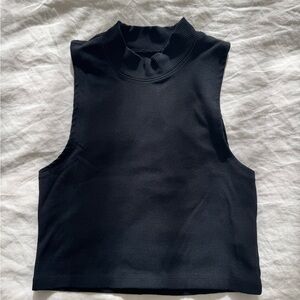 Abercrombie & Fitch Black Sleeveless Crop Top